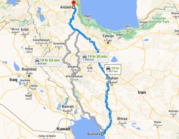 استعلام نرخ کرایه حمل بار از بوشهر برای اردبیل
